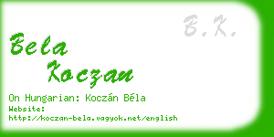 bela koczan business card