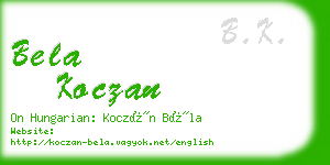 bela koczan business card